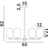Lampa sufitowa Lora VI - szkło białe/złoto | Decolab24