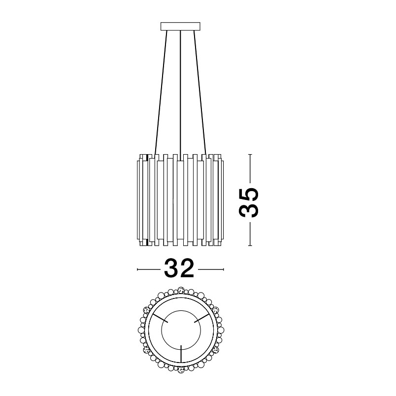 Lampa wisząca dekoracyjna glamour Jour 32cm LED złota