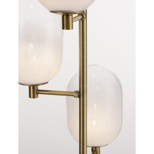 Lampa podłogowa szklana 4 punktowa Lora biały / odcienie złota