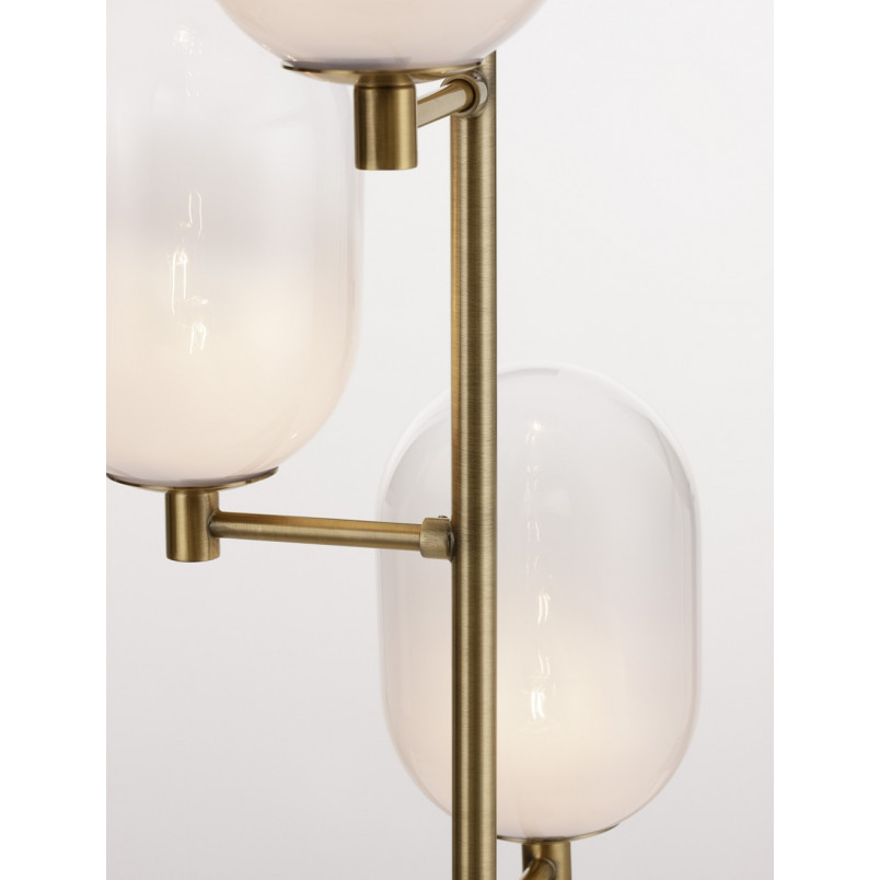 Lampa podłogowa szklana biała Lora | 4 punkty | Decolab24