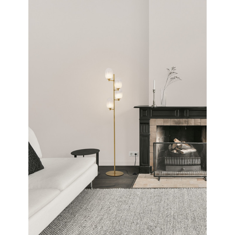 Lampa podłogowa szklana biała Lora | 4 punkty | Decolab24