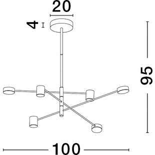 Lampa Sufitowa North LED | 6 punktów, Czarna | Decolab24