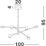 Lampa Sufitowa North LED | 6 punktów, Czarna | Decolab24