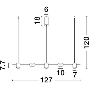 Lampa wisząca LED North 127cm czarna | Decolab24