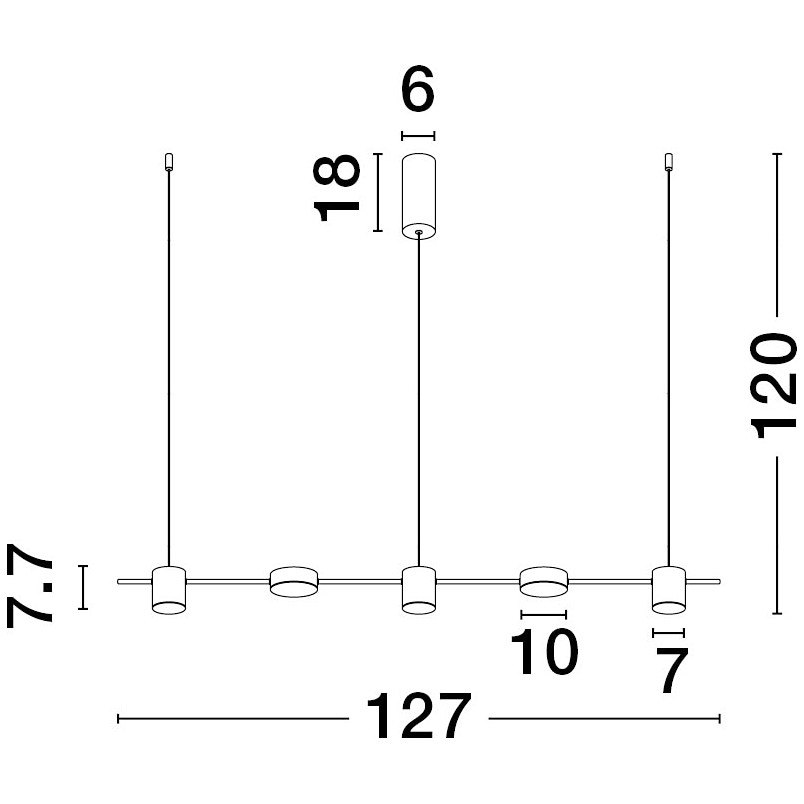 Lampa wisząca LED North 127cm czarna | Decolab24