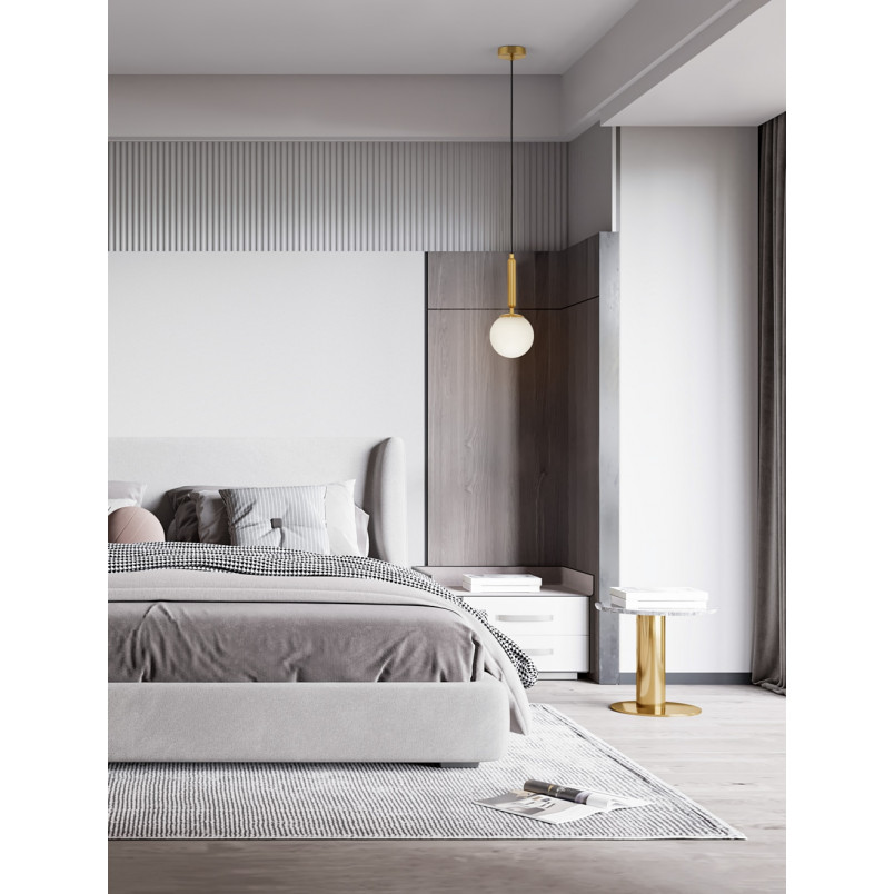 Lampa wisząca Impress - szklana kula biała | Decolab24