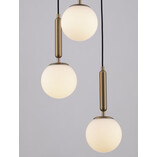 Lampa wisząca Impress - 3 szkła, biały/mosiądz | Decolab24