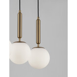 Lampa wisząca Impress - 3 szklane kule, biały/mosiądz | Decolab24