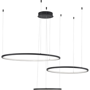 Lampa wisząca 3 okręgi nowoczesne Hall LED czarna