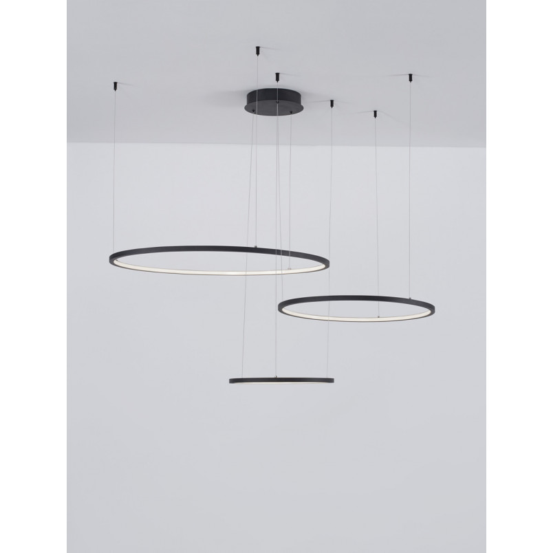 Lampa Wisząca 3 Okręgi Czarna | Nowoczesny Design