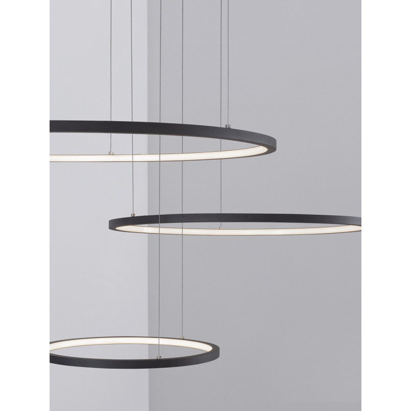 Lampa Wisząca 3 Okręgi Czarna | Nowoczesny Design