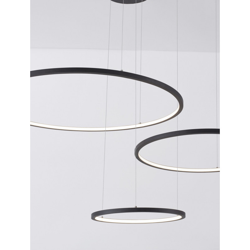 Lampa Wisząca 3 Okręgi Czarna | Nowoczesny Design