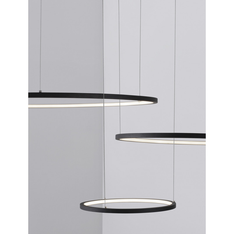 Lampa Wisząca 3 Okręgi Czarna | Nowoczesny Design