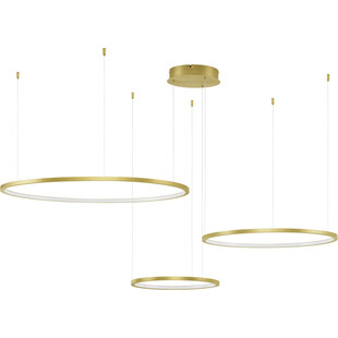 Lampa wisząca 3 okręgi nowoczesne Hall LED złota