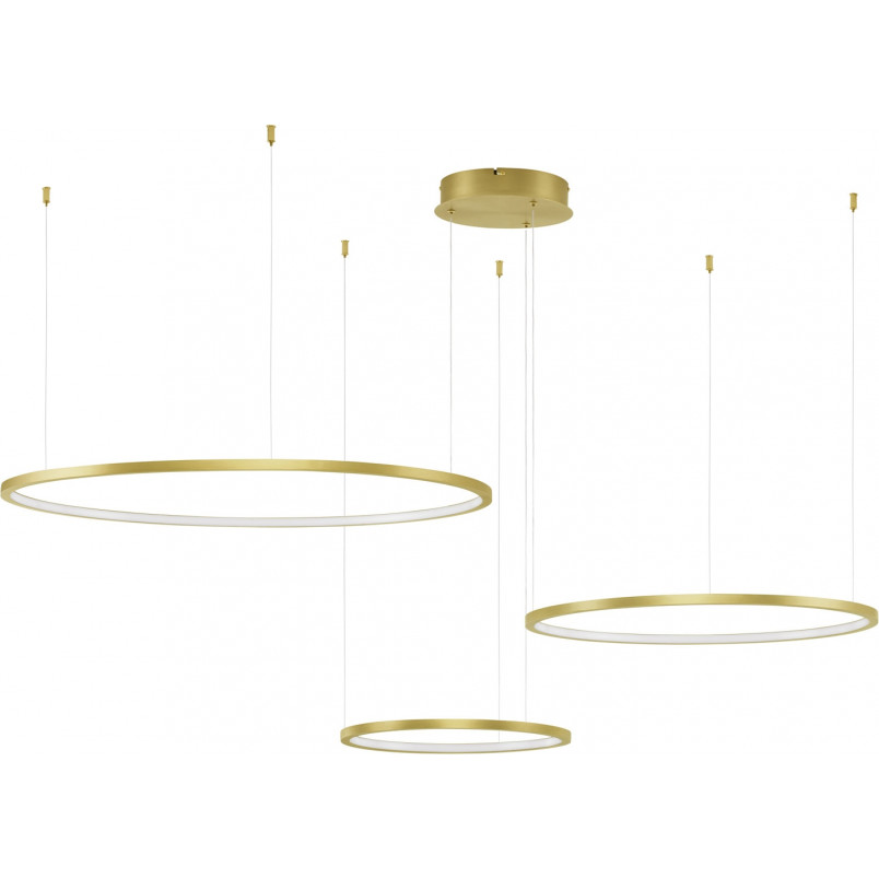 Lampa Wisząca Złota 3 Okręgi LED - Nowoczesny Design