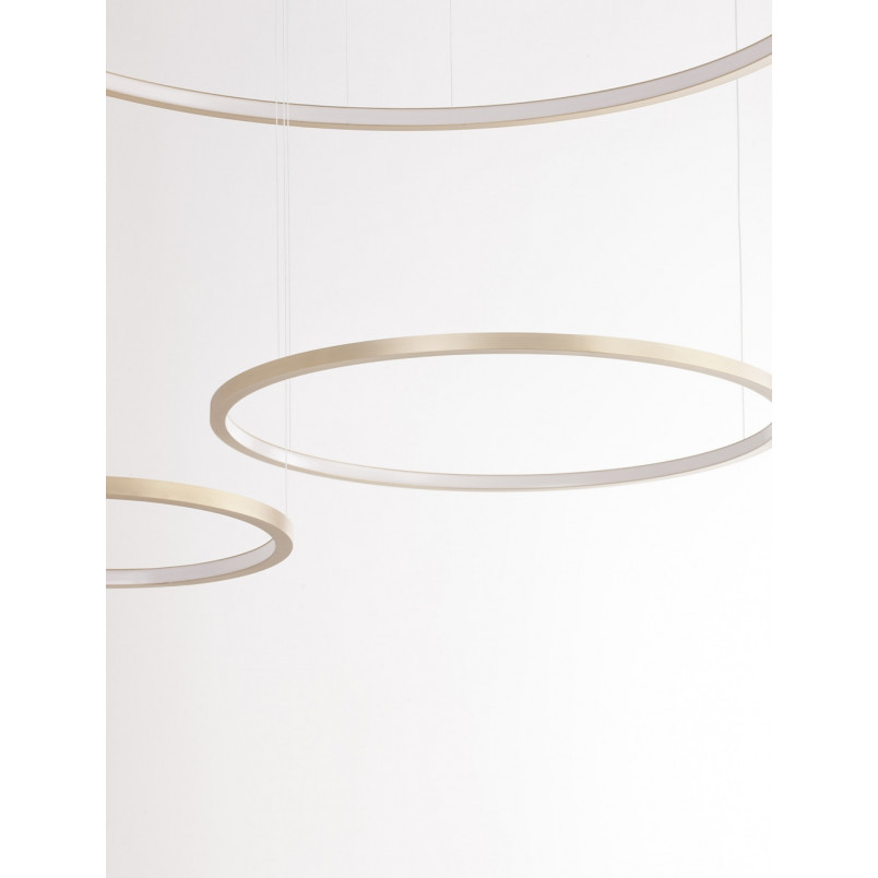 Lampa Wisząca Złota 3 Okręgi LED - Nowoczesny Design