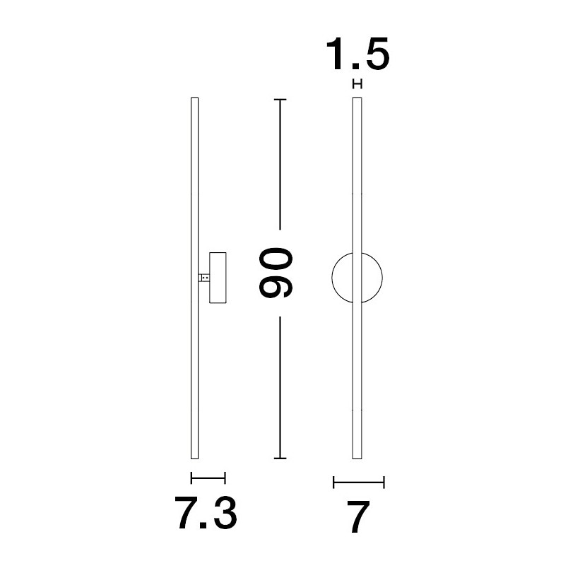 Kinkiet LED czarny String 90cm - Nowoczesny design | Decolab24