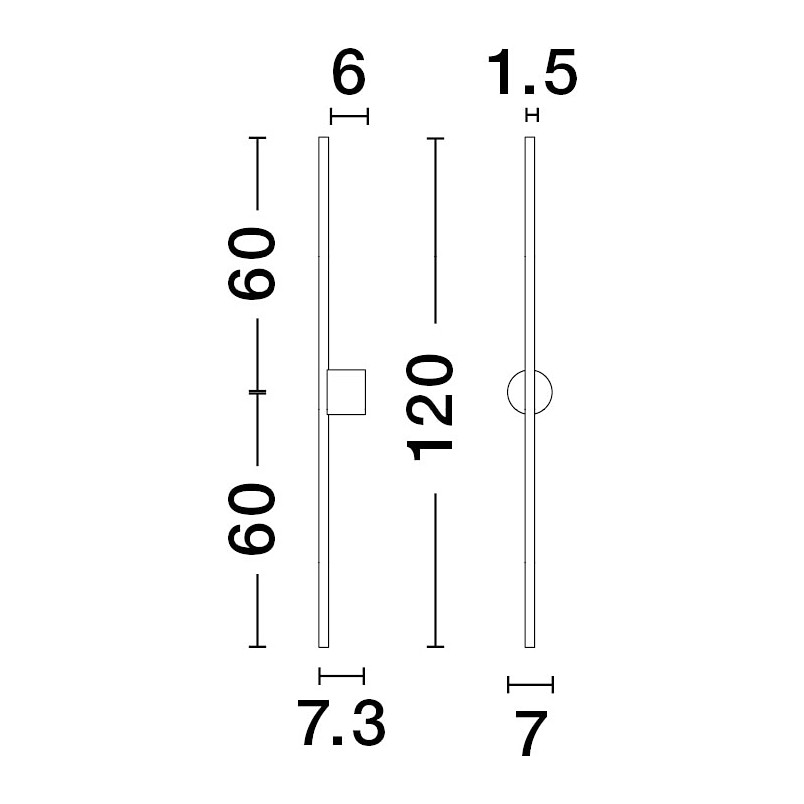 Kinkiet LED String 120cm czarny | Nowoczesny design
