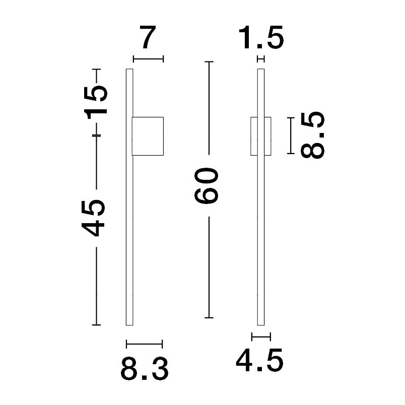 Kinkiet LED String LED II czarny 60cm | Decolab24