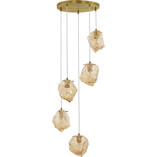 Lampa wisząca Luxe: Bursztynowy żyrandol 5 punktów | Decolab24