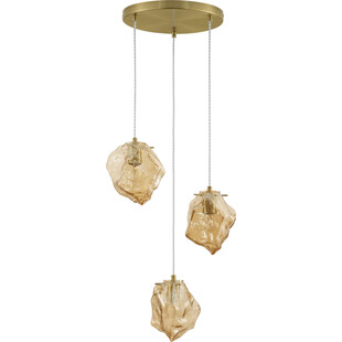 Lampa wisząca szklana 3 punktowa Luxe III 40cm bursztynowa