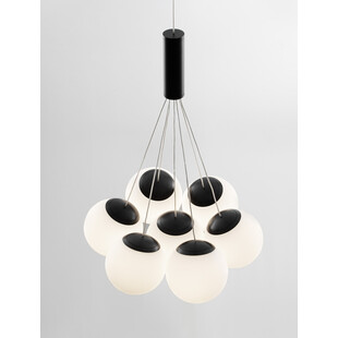 Lampa wisząca szklane kule Nebbia VII 36cm biało-czarna