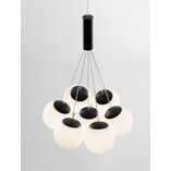 Lampa wisząca Nebbia VII - Szklane kule biało-czarne | Decolab24