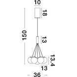 Lampa wisząca Nebbia VII - Szklane kule biało-czarne | Decolab24