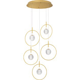 Lampa wisząca glamour Ring Ball V - Złota, 5 punktów | Decolab24