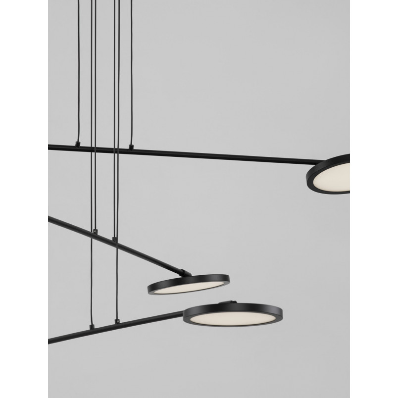 Lampa wisząca LED 6 punktów czarna | Decolab24