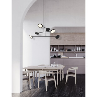Lampa wisząca LED 6 punktów czarna | Decolab24