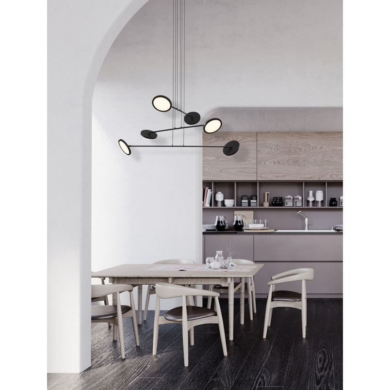 Lampa wisząca LED 6 punktów czarna | Decolab24