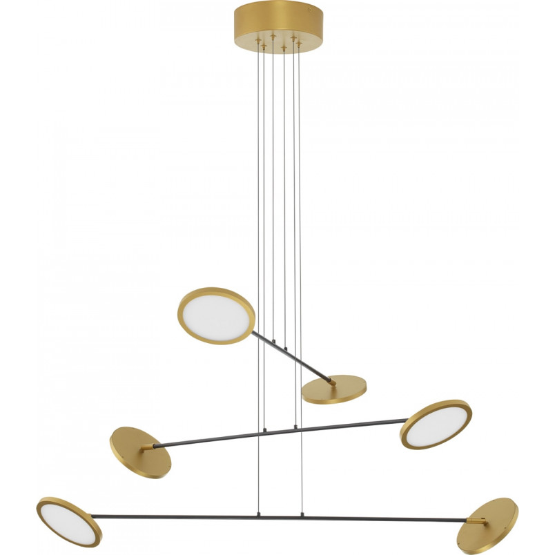 Lampa wisząca LED złota/czarna | Nowoczesny żyrandol 6 punktów
