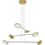 Lampa wisząca LED złota/czarna | Nowoczesny żyrandol 6 punktów