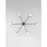 Lampa wisząca LED złota/czarna | Nowoczesny żyrandol 6 punktów