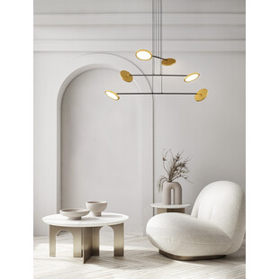 Lampa wisząca LED złota/czarna | Nowoczesny żyrandol 6 punktów