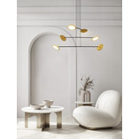 Lampa wisząca LED złota/czarna | Nowoczesny żyrandol 6 punktów