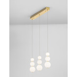 Lampa wisząca Eloise III - szkło białe/złoto | Decolab24