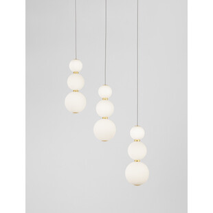 Lampa wisząca Eloise III - szkło białe/złoto | Decolab24