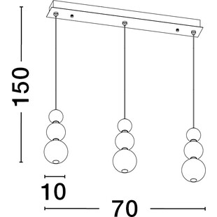 Lampa wisząca Eloise III - szkło białe/złoto | Decolab24