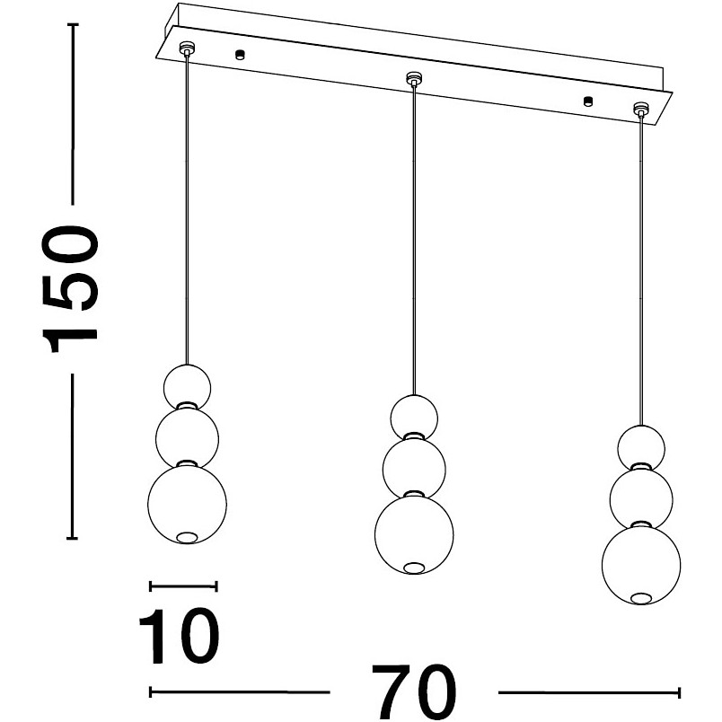 Lampa wisząca Eloise III - szkło białe/złoto | Decolab24