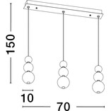 Lampa wisząca Eloise III - szkło białe/złoto | Decolab24