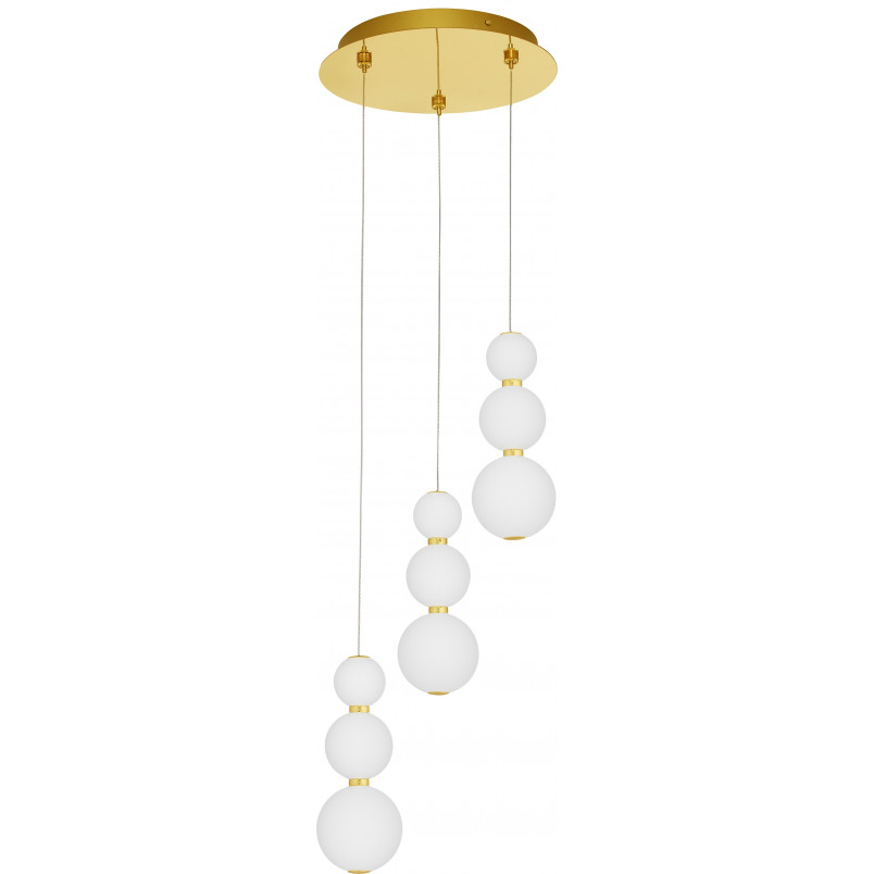 Lampa Wisząca Eloise III | Szkło Białe/Złote - Decolab24