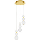 Lampa Wisząca Eloise III | Szkło Białe/Złote - Decolab24