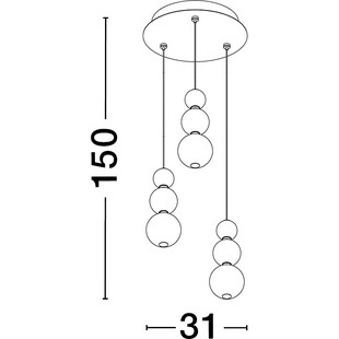 Lampa Wisząca Eloise III | Szkło Białe/Złote - Decolab24