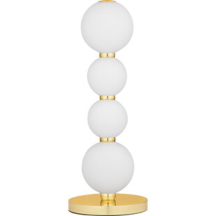 Lampa stołowa Eloise LED - szklane kule, biały/złoty | Decolab24