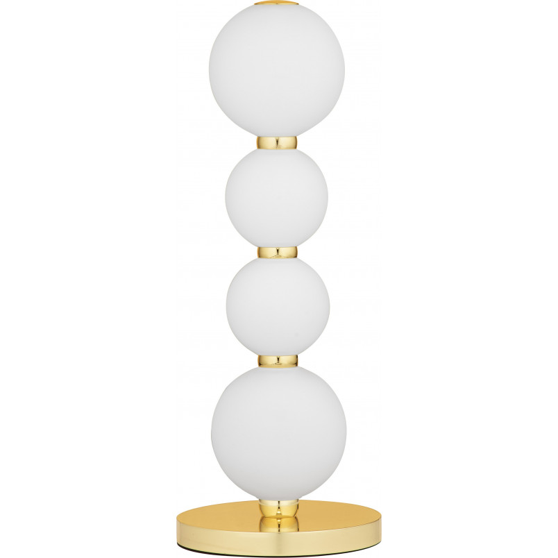 Lampa stołowa Eloise LED - szklane kule, biały/złoty | Decolab24