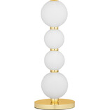 Lampa stołowa Eloise LED - szklane kule, biały/złoty | Decolab24