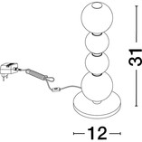 Lampa stołowa Eloise LED - szklane kule, biały/złoty | Decolab24