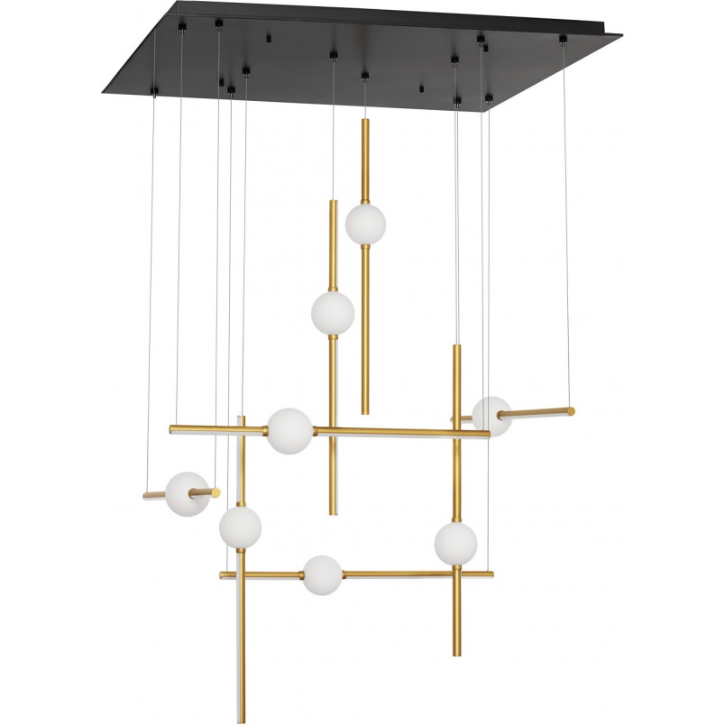 Lampa wisząca glamour 8 punktów Marks | Złoty żyrandol LED